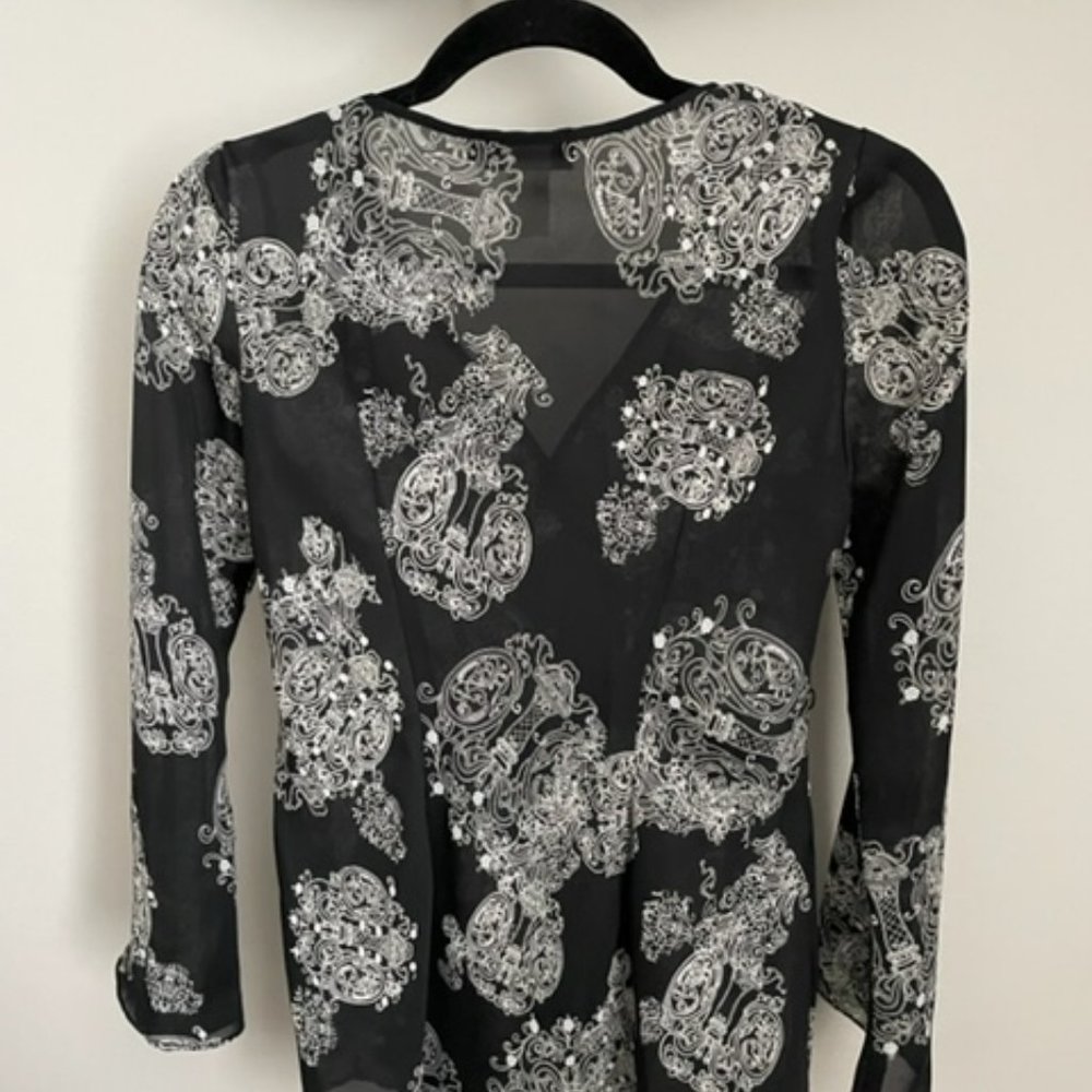 Cdc Black And White Sheer Blouse - image 5